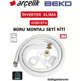 Dogant Inverter 12000 Btu Klima Montaj Seti Kiti 1/4 - 3/8 3 Metre Alamünyum Boru - İNVERTER KLİMA 3 METRE BORU SETİ KİTİ