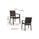 Dogant Kahverengi Bahçe Balkon Sandalyesi, 2 Adet, Rattan, 58x62x145 cm