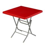 Dogant Katlanır 75x75 Kırmızı Ayaklı Bahçe Balkon Kafe Masa