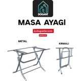 Dogant Kırmalı Büyükboy Metal Masa Ayagı Çerçeveli - Gri - 80X140 VE 90X150