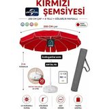 Dogant Kırmızı Havuz Balkon Bahçe Uv Şemsiyesi Bidonlu - 2 Metre / 10 Telli