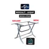Dogant Metal Katlanır Masa Ayağı, Werzalit Ahşap Masalar İçin, 90x90 cm, Gri