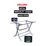 Dogant Metal Katlanır Masa Ayağı, Werzalit-Ahşap Uyumlu, 80x80 cm, Gri