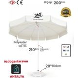 Dogant Plaj Havuz Bahçe Şemsiyesi 20LT. Bidonlu+Çantalı - Krem