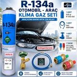 Dogant R-134A Soğutucu Araç Klima Gazı Otomobil Klima Seti - Gaz+ Soket Takımı+Vana+Hortum