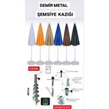 Dogant XXXXL Plaj Bahçe Kamp Şemsiye Kazığı 48 cm Yuvarlak Şemsiye İçin Demir Metal Yapı - Gri