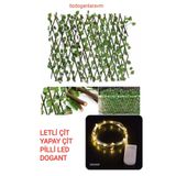 Dogant Yapay Çit Led li, 200 x 90 cm, Yeşil, Akordiyon Açılır Kapanır Ahşap
