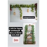 Dogant Yapay Sarmaşık, 12 Adet Zincir, 2.40 cm Yaprak, Boru ve Demir Gizleme, 3 m, Yeşil