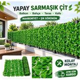 Dogant Yapay Sarmaşık Çit 1x3 mt Gerçekçi Görünümlü Yapraklı Bahçe Çiti Kolay Montaj