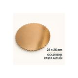 Doğasüs 25x25 Gold Renk Kalın Yuvarlak Pasta Altlığı