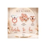 Doğasüs Bride to be rose gold balon seti kalpli set yüzük balon
