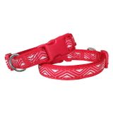 Doggie 2 cm x 31-47 cm Kırmızı Dalga Desenli Dokuma Köpek Boyun Tasması