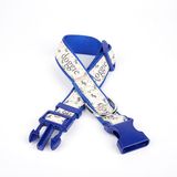 Doggie 3 cm x 36-60 cm Mavi Köpek ve Pati Desenli Dokuma Köpek Boyun Tasması