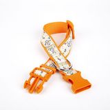 Doggie 3 cm x 36-60 cm Turuncu Köpek ve Pati Desenli Dokuma Köpek Boyun Tasması