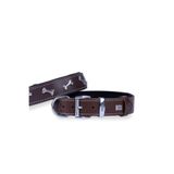 Doggie Comfort Deri Kemik Süslü Köpek Boyun Tasması TR-Medium-Kahverengi-4x52-60 Cm