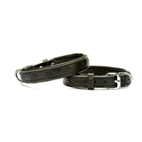 Doggie Comfort Siyah 2.5x37-45 cm Medium Deri Pati Desenli Köpek Boyun Tasması