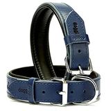 Doggie El Yapımı Lacivert 3.5x52-60 cm Köpek Boyun Tasması