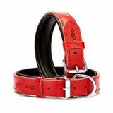 Doggie Fırstclass Kırmızı 3x42-50 cm Medium Köpek Deri Boyun Tasması