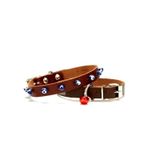 Doggie Kahverengi 1,2x25-29 cm Boncuklu Deri Kedi Tasması