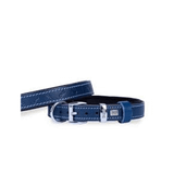 Doggie Konfor Deri Kemik Desenli Royal Mavi 2x30-35 cm Boyun Tasması