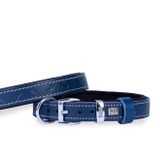 Doggie Konfor Deri Kemik Desenli Royal Mavi 3,5x47-55 cm Boyun Tasması