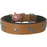Doggie Konfor Deri Köpek Figürlü Köpek Boyun Tasması 56-64 Cm Xl Kamel