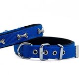 Doggie Konfor Deri Royal Mavi 2x35- 40 cm Köpek Boyun Tasması