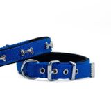 Doggie Konfor Dokuma Kemikli Royal Mavi 2x35-40 cm Boyun Tasması