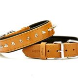 Doggie Konforlu El Yapımı Çivili Kamel 3.5x52-60 cm Köpek Boyun Tasması