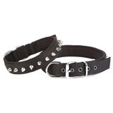 Doggie Konforlu El Yapımı Çivili Siyah 3x42-50 cm Köpek Boyun Tasması