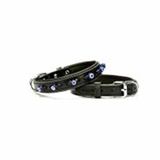 Doggie Konforlu El Yapımı Nazar Boncuklu Siyah 2x35-40 cm Köpek Boyun Tasması