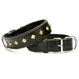 Doggie Konforlu El Yapımı Pençe Süslü Siyah 4x52-60 cm Köpek Boyun Tasması