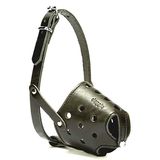 Doggie Siyah 1.5x50-55 cm Medium Kısa Burun Koruma Deri Köpek Ağızlık