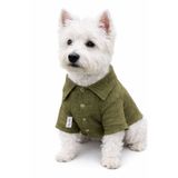 DOGİ&DOG Küçük Irk %100 Pamuk Müslin Haki Köpek Gömleği Köpek Kıyafeti (1-10KG)