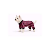 DOGİ&DOG Küçük Irk Pembe Çizgili Köpek Tulumu Köpek Kıyafeti (1-10KG)