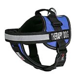 Dogline Köpek koşum takımı ve 2 çıkarılabilir terapi yaması, Beden L / 71,1 cm ila 96,5 cm, Mavi