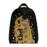 Dogo Gustav Klimt The Kiss Muse Tasarım Kadın Vegan Deri Siyah Sırt Çantası