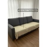 Dogo Home Naturalux Pamuklu Bohem Koltuk Oturma Yerini Kapatan Çekyat Berjer Örtüsü Şalı | 100X210 Bej - 100 x 200 cm