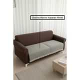 Dogo Home Naturalux Pamuklu Bohem Koltuk Oturma Yerini Kapatan Çekyat Berjer Örtüsü Şalı | 100X210 Siyah Beyaz - 100 x 200 cm - Antrasit