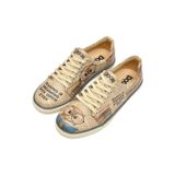 Dogo Kadın Vegan Deri Bej The Wise Owl Tasarım Sneakers