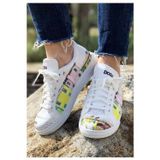 Dogo Kadın Vegan Deri Beyaz Burano Island Tasarım Sneakers