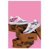 Dogo Kadın Vegan Deri Beyaz Pop the Art Tasarım Sneakers