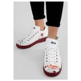 Dogo Kadın Vegan Deri Beyaz Spirit Animal Tasarım Sneakers