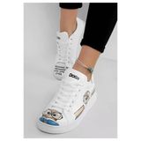 Dogo Kadın Vegan Deri Beyaz The Wise Owl Tasarım Sneakers