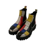 Dogo Kadın Vegan Deri Çok Renkli Bilekte Bot - Piet Mondrian - Composition Tasarım