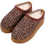 Dogo Kadın Vegan Deri Kahverengi Terlik - Looney Tunes Leopard Looney Tasarım - Multi