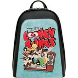 Dogo Kadın Vegan Deri Siyah Sırt Çantası - Warner Bros Looney Tunes The Toon Parade Tasarım - STN - Multi