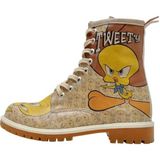 Dogo Tweety Moods Tasarım Bej Vegan Deri Uzun Kadın Bot