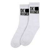 Dogo Unisex Vegan Beyaz Çorap - Ok Boomer Tasarım