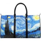 Dogo Unisex Vegan Deri Çok Renkli Seyahat Çantası - Vincent Van Gogh Starry Night Tasarım - STN - Multi